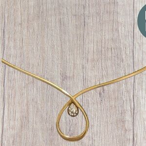 Vintage 1970’s Avon 14k Gold Filled Teardrop Necklace with Diamond Chip